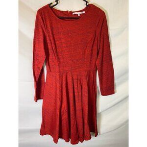 COLLECTIVE CONCEPTS WOMENS‎ SIZE MEDIUM RED FIT FLARE LONG SLEEVE DRESS